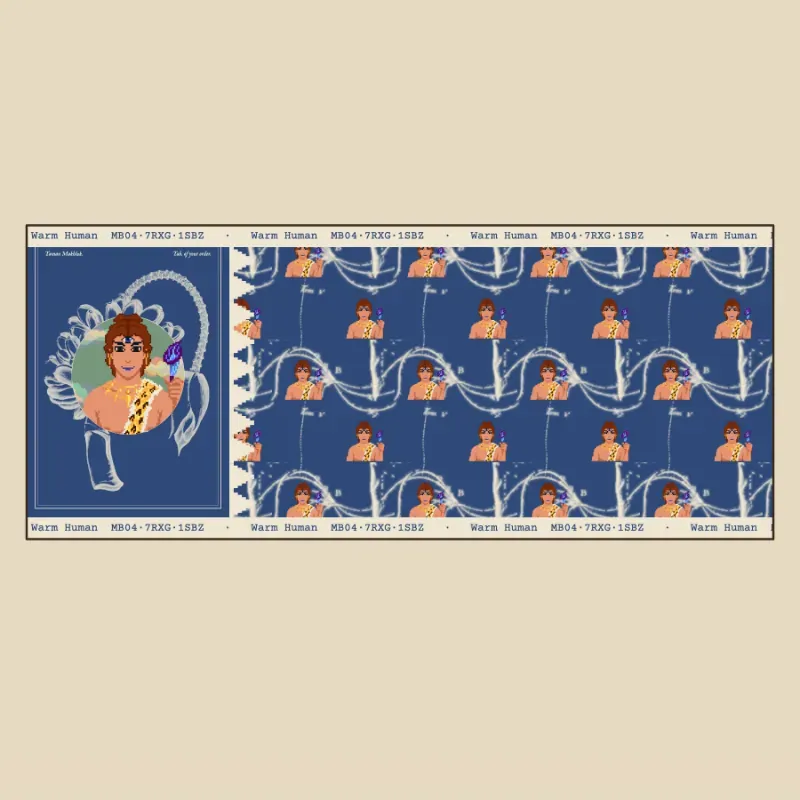 A kain panjang laid flat like batik, with the plate as kepala and a stepped tumpal